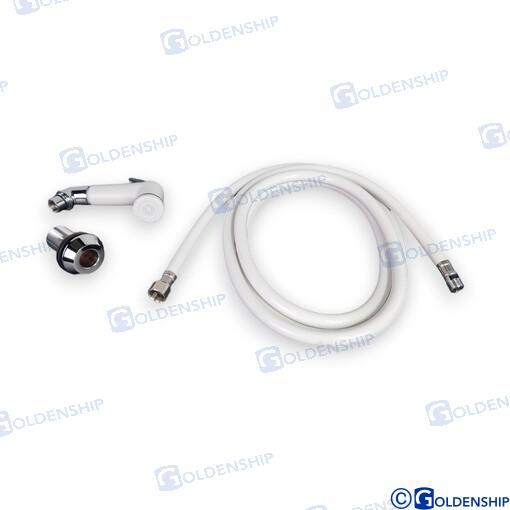 WHITE ABS SHOWER WITH SHUT-OFF