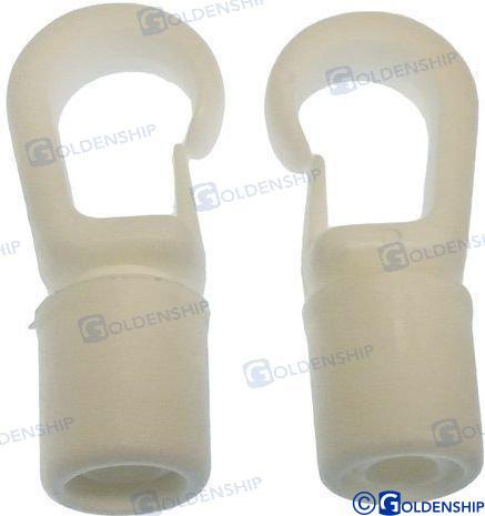 GANCIO MOSCHETTONE BIANCO 8MM (PACK 2)