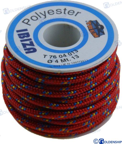 POLYESTER BRAIDED ROPE 2.5 MM. RED IBIZA
