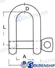 D SHACKLE, SCREW PIN 6MM (PACK 2)