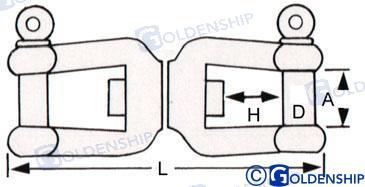 SWIVEL, JAW & JAW AISI-316 10MM (PACK 1