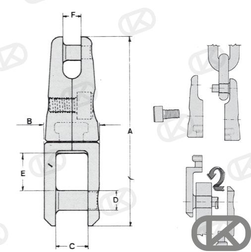 SS. SWIVEL ANCHOR CONNECTOR 6-8MM.