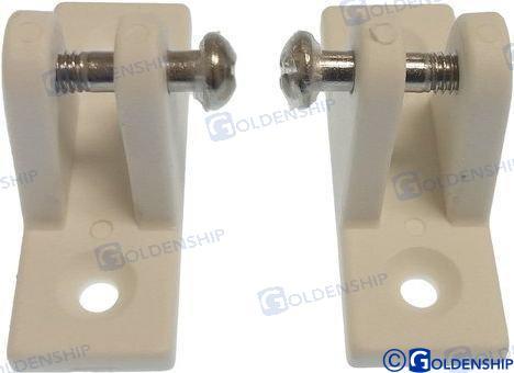 90° DECK HINGE NYLON WHITE (PACK 2)