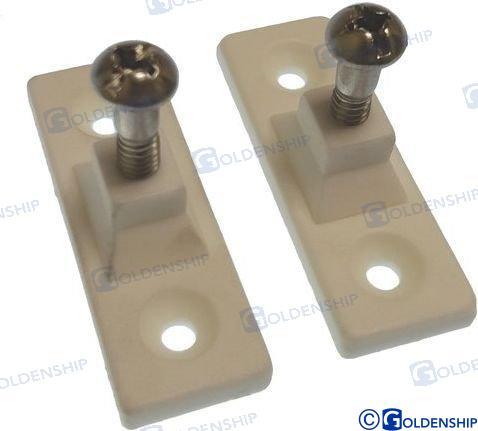 DECK HINGE PLATE NYLON WHITE (PACK 2)