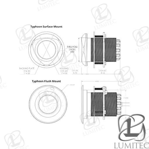 LUMIERE SOUS-MARINE LAITON BLEU/BLANC