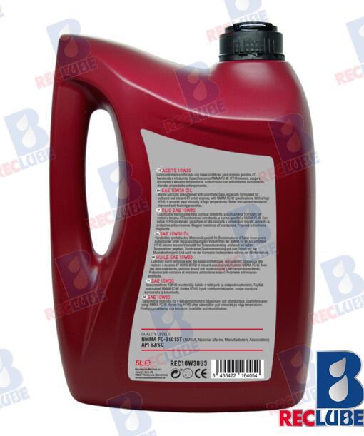 15 litri SAE 10W-30 OLIO MOTORE SINTETICO RECLUBE, 5 L (3 PEZZI)