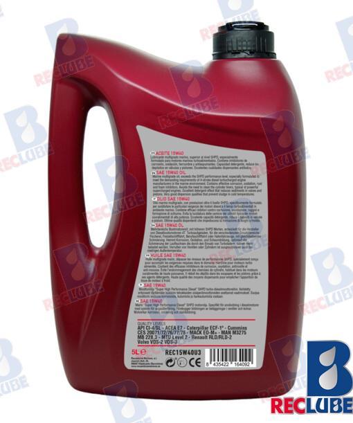 15 liters SAE 15W-40 ENGINE OIL RECLUBE, mineral oil 5L (3 PIECES)