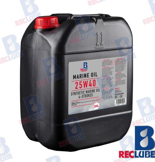 205 liters SAE 25W-40 ENGINE OIL PART SYNTHETIC, RECLUBE
