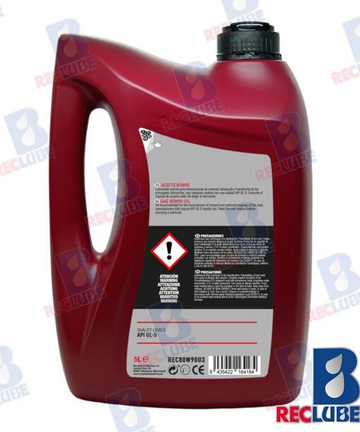 15 litri SAE 80W-90 OLIO PER TRASMISSIONI, INTERAMENTE SINTETICO. RECLUBE, 5 L (3 PEZZI)