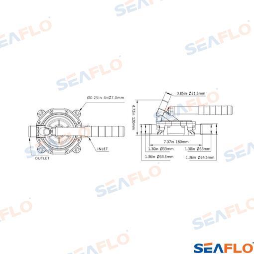DIAPHRAGM HAND PUMP 720 GPH ALU