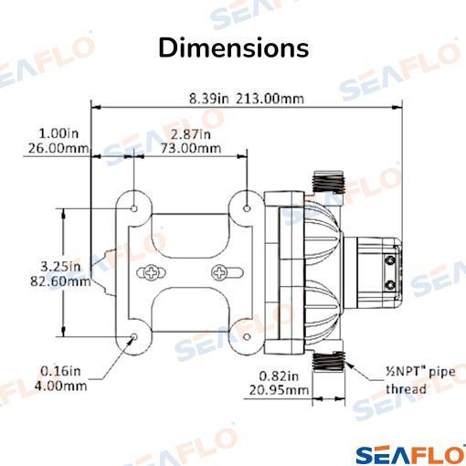 FRESH WATER PUMP 12V 11.5 L/MIN