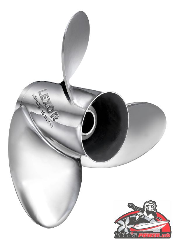STAINLESS STEEL PROPELLER with Swiss Finish RUBEX L3-E 15,5X17 RIGHT