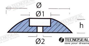ZINC ANODO ANODO A DISCO 125 MM.